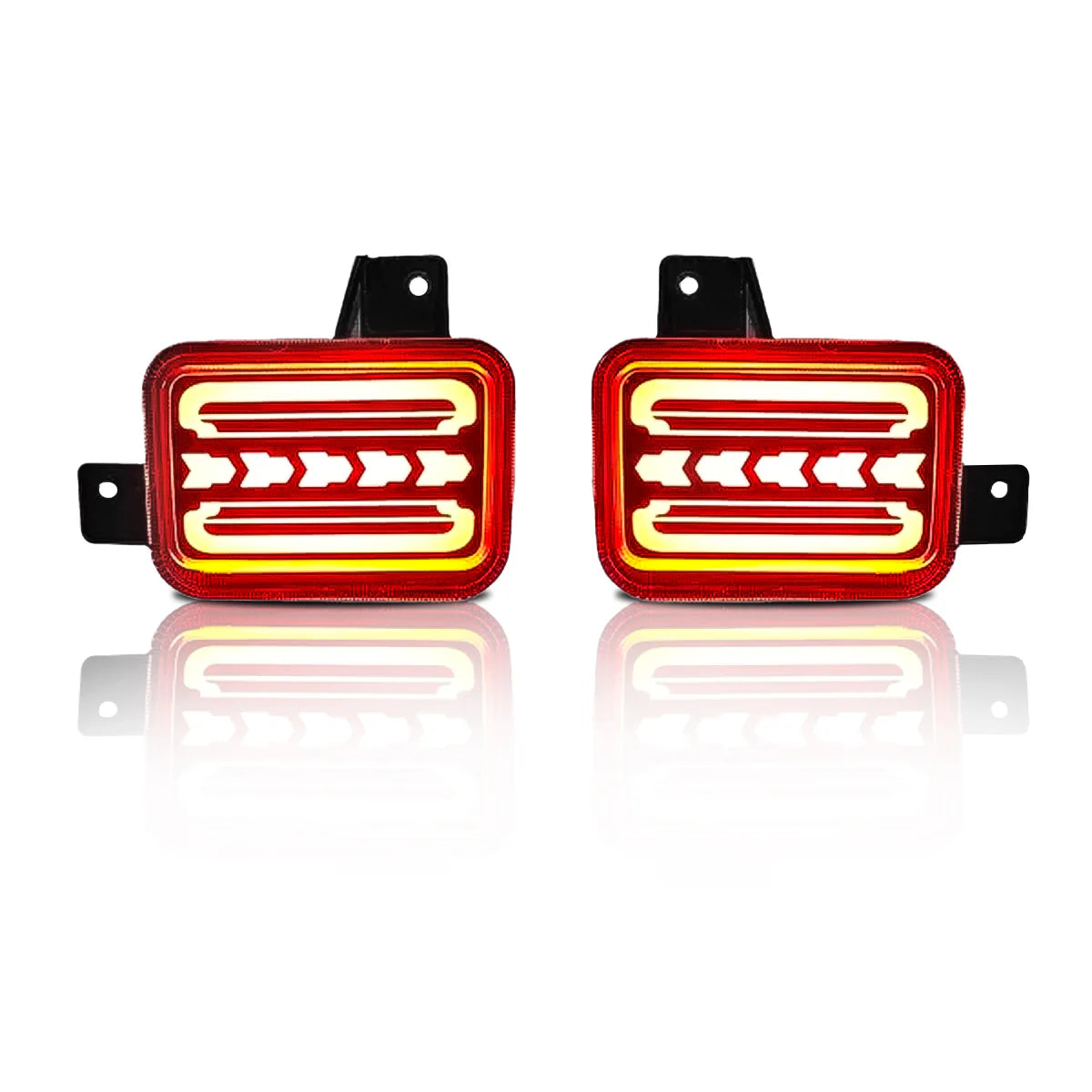 LED Reflector Lights with Running Indicator for Mahindra Thar Roxx (2024 Onwards) – Rear Strip Style