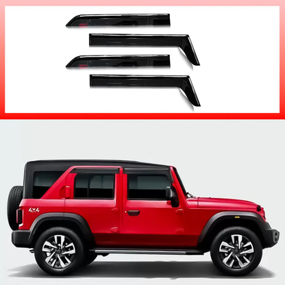 Mahindra Thar Roxx Rain Door Visors – Set of 4 | Premium ABS Window Deflectors