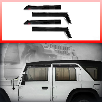 Mahindra Thar Roxx Rain Door Visors – Set of 4 | Premium ABS Window Deflectors