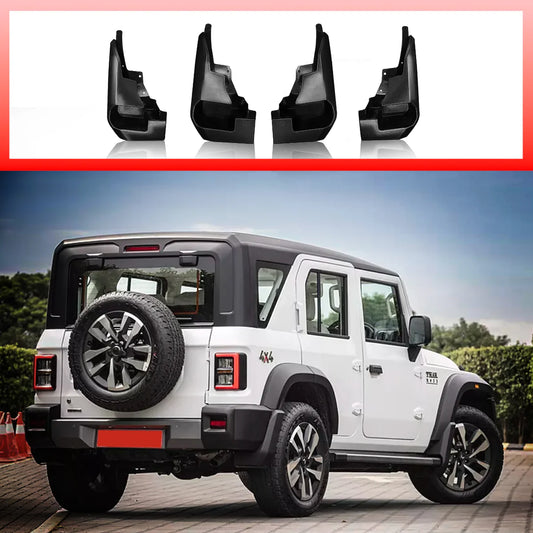 Mahindra Thar Roxx Heavy-Duty Mud Flaps – Set of 4 | Premium ABS Splash Guards