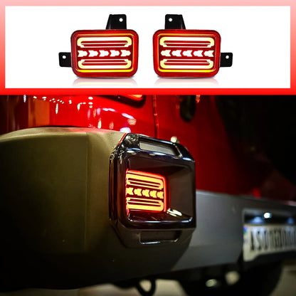 LED Reflector Lights with Running Indicator for Mahindra Thar Roxx (2024 Onwards) – Rear Strip Style