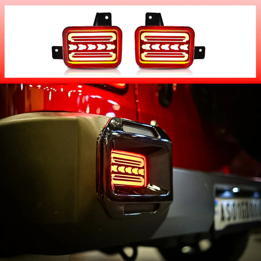 LED Reflector Lights with Running Indicator for Mahindra Thar Roxx (2024 Onwards) – Rear Strip Style