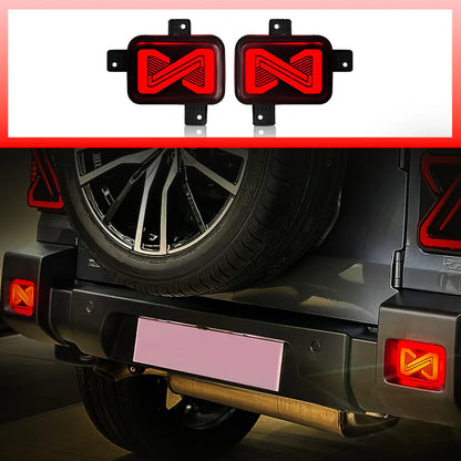 LED Reflector Lights with Running Indicator for Mahindra Thar Roxx (2024 Onwards) – Rear Strip Style