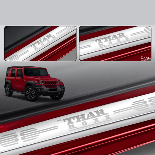 Galio Stainless Steel Door Sill Guards for Mahindra Thar Roxx (2024 Onwards)