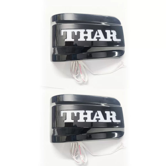 Cnleague Side Mirror LED Indicator Lights for Mahindra Thar Roxx (2024 Onwards) – Carbon Fiber Finish with Matrix Moving Effect