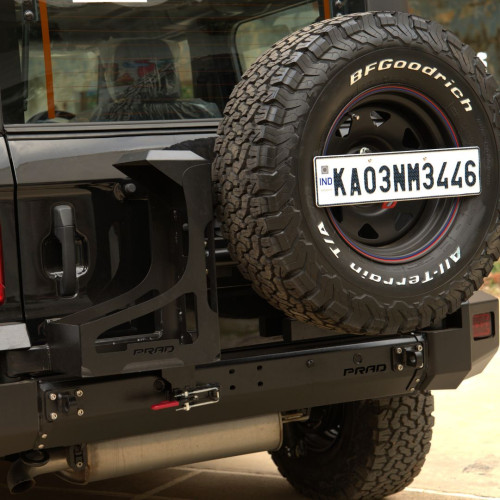 Rear Tandem Tyre Carrier with Jerry Can Holder - Mahindra Thar 3 Door (2020-2026)